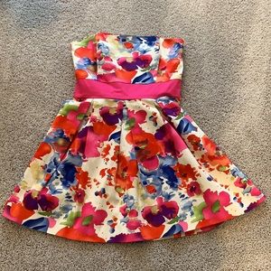 Floral Strapless Dress